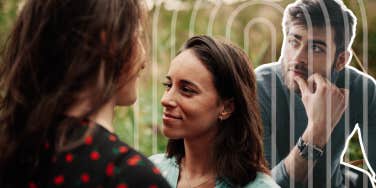 Women looking at each other