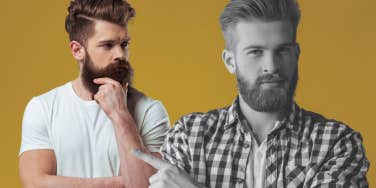 Man looks at version of himself
