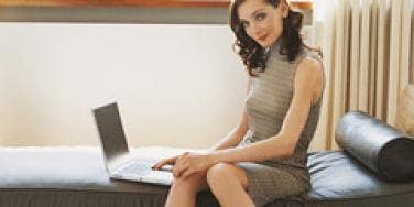 sexy wife on a computer