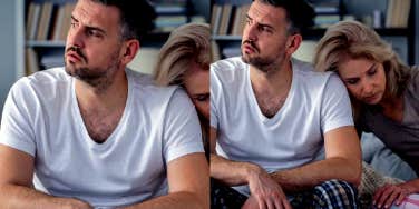 man feeling stuck in an unhappy marriage