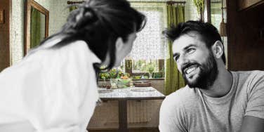man looking at his partner with compassion 