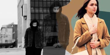 Man stalking woman 