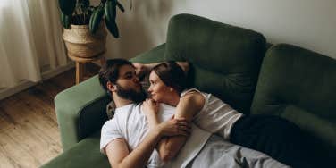 couple laying on the couch together
