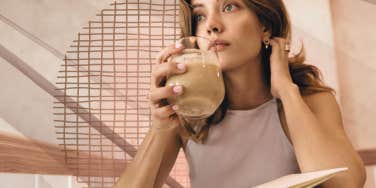 Woman staring off in derealization
