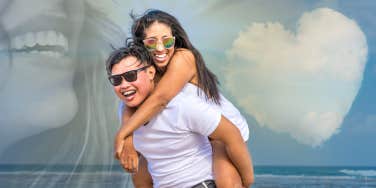 Happy couple on the beach