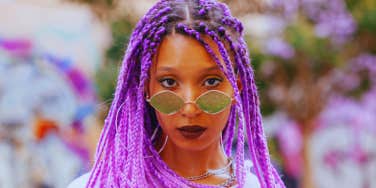 woman with purple hair