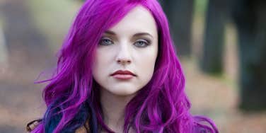 woman with purple hair