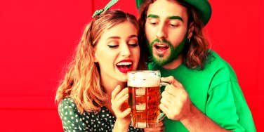 couple on a date for St. Patricks Day