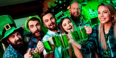 friends playing St. Patrick's Day drinking games
