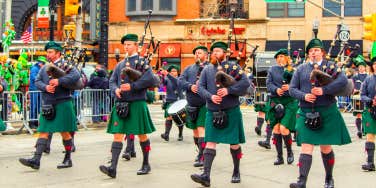 Bagpipers in the annual Morristown, NJ St. Patrick's Day Parade