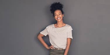 confident woman smiling