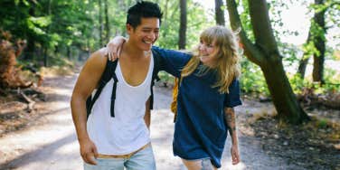 Couple on a hiking date