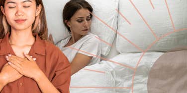 Woman laying in bed alone