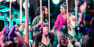couple on carousel