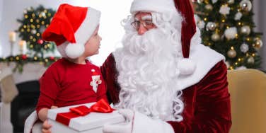 little boy, sick, Santa Claus, christmas 