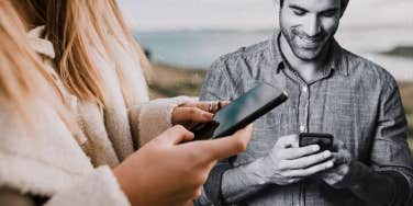 two people texting each other