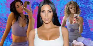 Kylie Jenner, Kim Kardashian, Khloe Kardashian working out