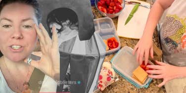 Mother preparing after school meals for her kids