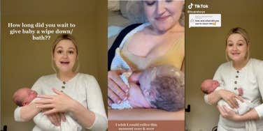 Mom with baby no bath