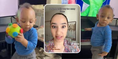 Toddler with toy