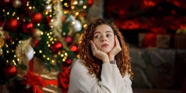 sad woman on christmas