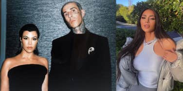 Kourtney Kardashian, Travis Barker, Kim Kardashian