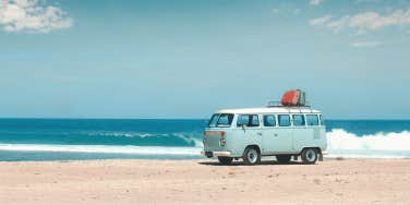 volkswagon van on beach