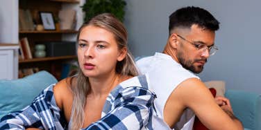 couple having problems sitting back to back