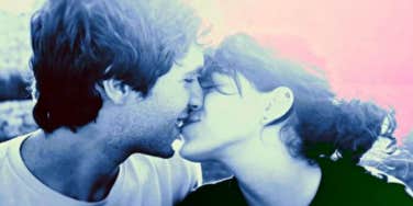 man and woman in love