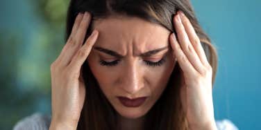 woman with headache pain