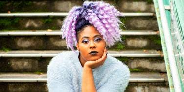 woman with purple hair