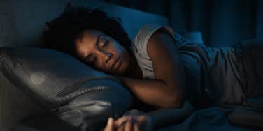woman sleeping in bed