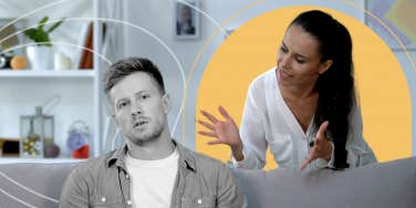 Woman getting upset with man