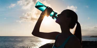 woman drinking water
