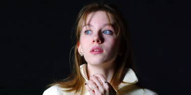 shy anxious woman