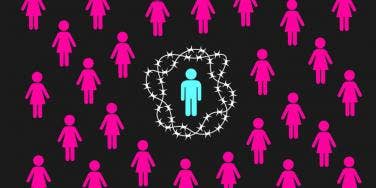 incel surrounded by women