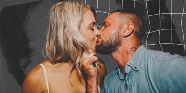Man and woman kissing 