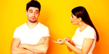 woman trying to talk to man who feels pressured