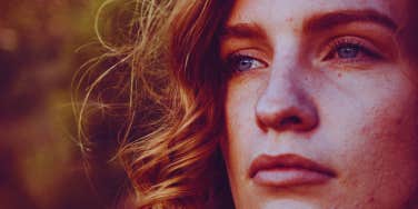 close up on woman