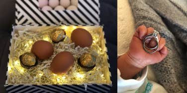 donor eggs and baby's hand