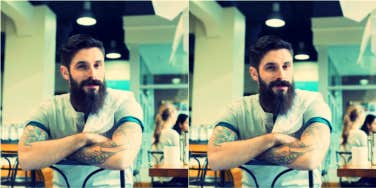 man sitting on a chair looking at the camera