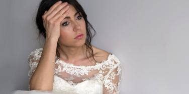 bride looking distraught