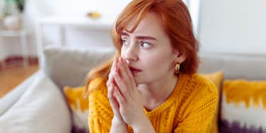 pensive woman
