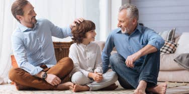 boomer dad with millennial dad and son