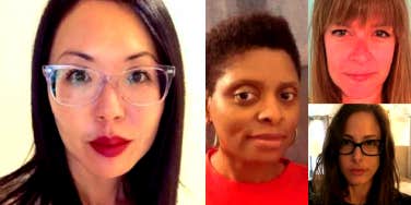 women over 40 with and without makeup