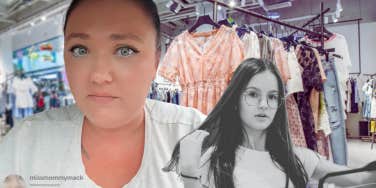 TikToker explains her conversation with her daughter while shopping for clothes
