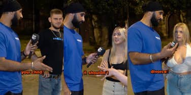 Jas Billian interviewing young people on the street