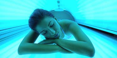 woman in tanning bed