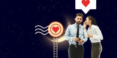 woman telling man she has a crush on him