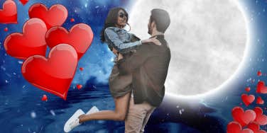 man and woman falling madly in love